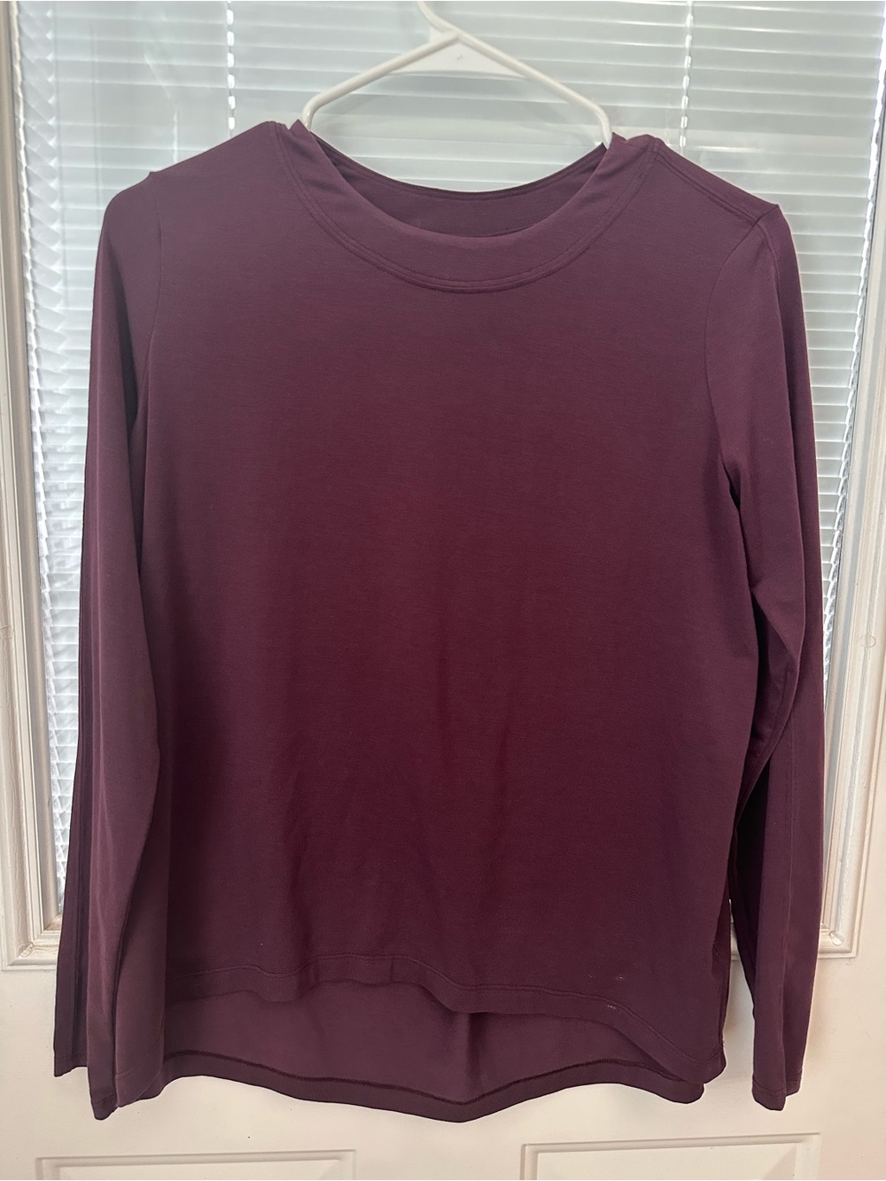Athleta Long-Sleeve Crewneck Top in Deep Plum